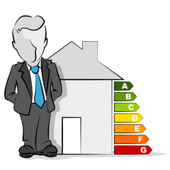 businessman & low energy house