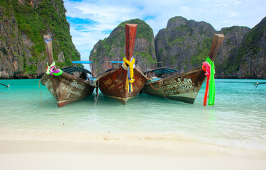 Three traditional Thai boats