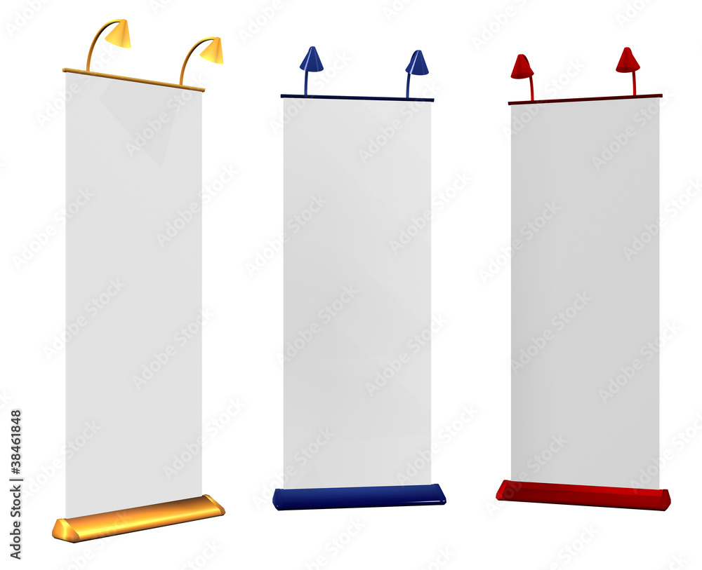 Poster blank roll up banner display 3d render