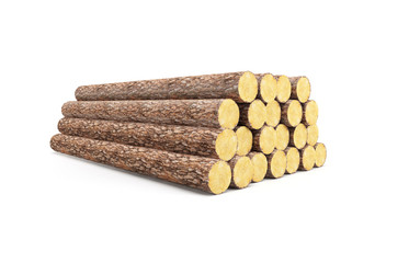 stack of pine logs