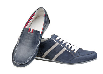 Two men shoes isolated over white background