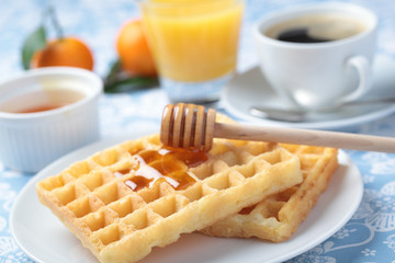 Breakfast with waffles