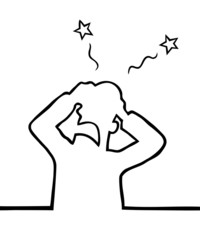 Man having a serious headache and screaming in pain.