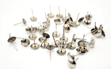 Scattered nails with hats
