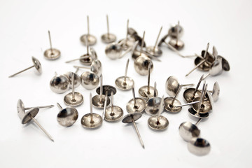 Scattered nails with hats