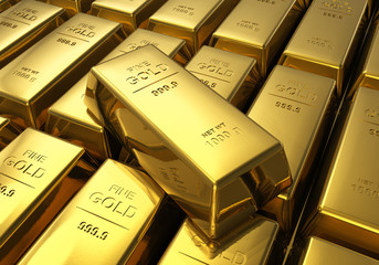 Rows of gold bars