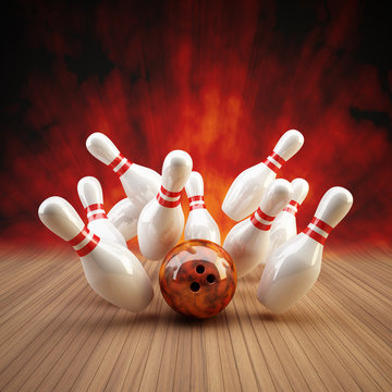 Bowling Strike rot/orange
