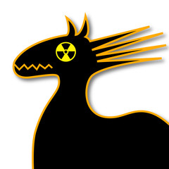 Trojanisches Pferd radioaktiv Kopf freigestellt