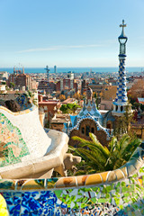 Fototapeta premium Park Guell w Barcelonie, Hiszpania.