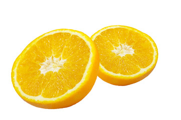 Orange sliced on white background