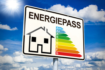 Ortseingangsschild mit Energiepass