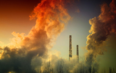 Obraz premium Pollution / Luftverschmutzung - Power Plant