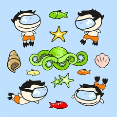 Funny kids #63 - underwater world explorers