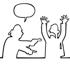 Thief robbing his victim