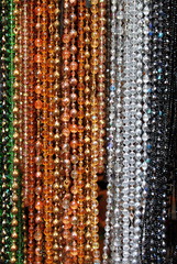 Colorful beads hanging at a jewellery store