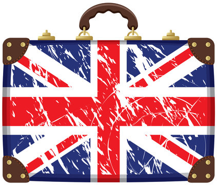 Travel bag with a British flag
