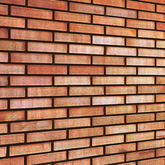Grunge Red yellow beige tan fine brick wall texture background