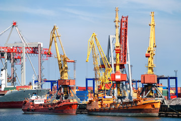 Obraz premium port and ship