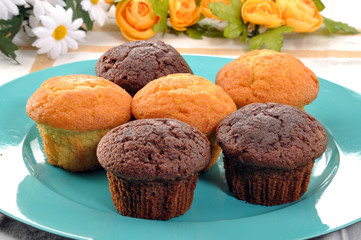 Pasteles de chocolate y vainilla.
