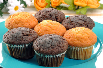 Pasteles de chocolate y vainilla.