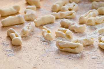 Homemade cavatelli pasta.