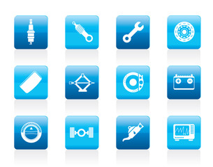 Realistic Car Parts and Services icons