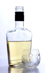 Tequila cup and bottle