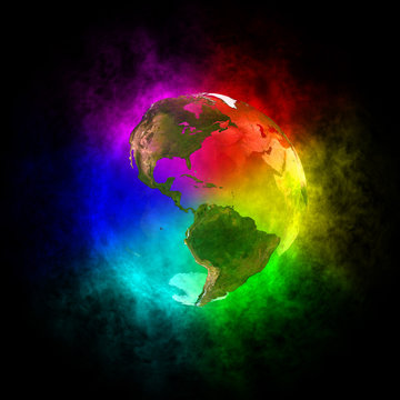Rainbow planet Earth - America
