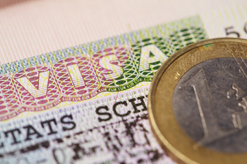 visa and coins