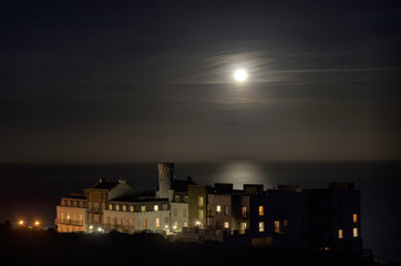 Luxury Apartment building with Full Moon