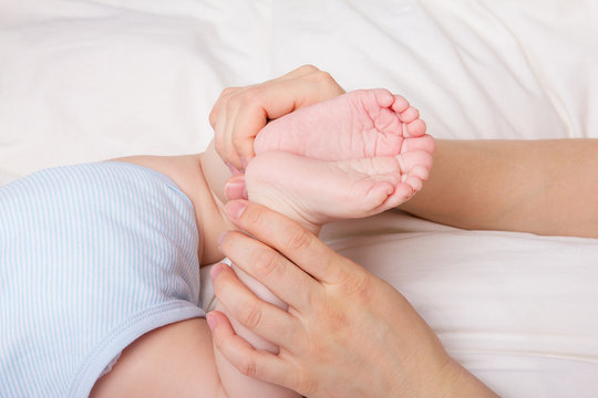 Image of little baby`s footstep