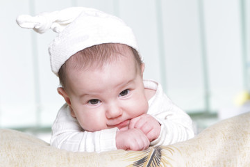 cute baby portrait at home