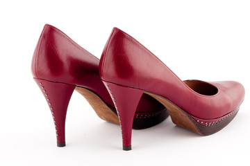 burgundy high heel woman shoes