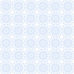 Seamless Baby Blue & White Floral Damask Background