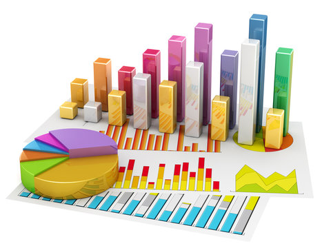 Graph diagram pie chart 3d