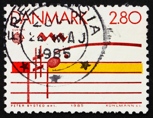 Postage stamp Denmark 1985 Musical Staff
