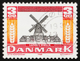 Postage stamp Denmark 1988 Lumby Windmill from 1818