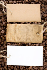 coffee beans and price tag