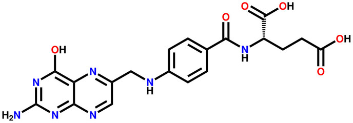Folic acid structural formula