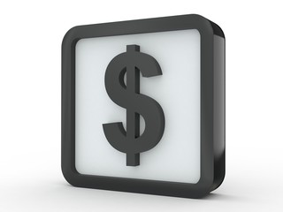 Button Dollarzeichen schwarz