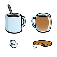Icon set of coffee and tea