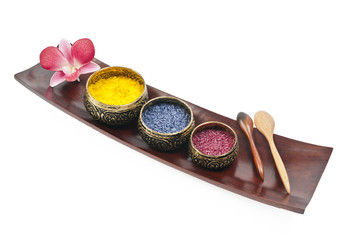 Jasmine rice in different size of brass carving