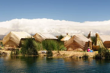 Foto op Canvas Titicaca lake, Peru, floating islands Uros © Rafal Cichawa