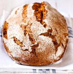 Rustic sourdough loaf of bread