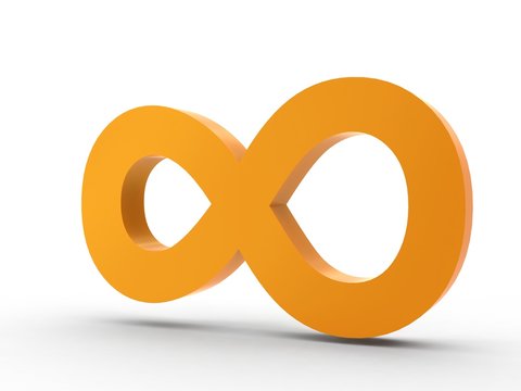 3d Icon Unendlich orange