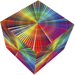 3D cube in rainbow colors