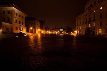 beautiful night view of the street in Prague