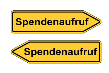 Verkehrsschild links rechts Spendenaufruf