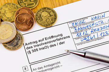 Konkurs Antrag Personen Deutschland
