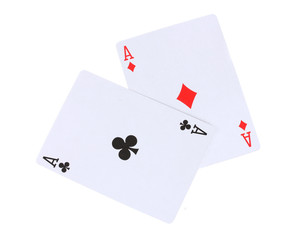 Two aces isolated on white